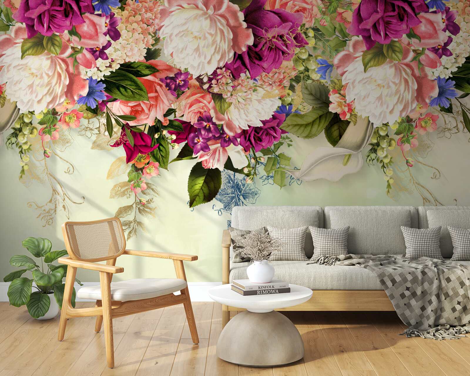 Fotobehang elegante bloemencomposities