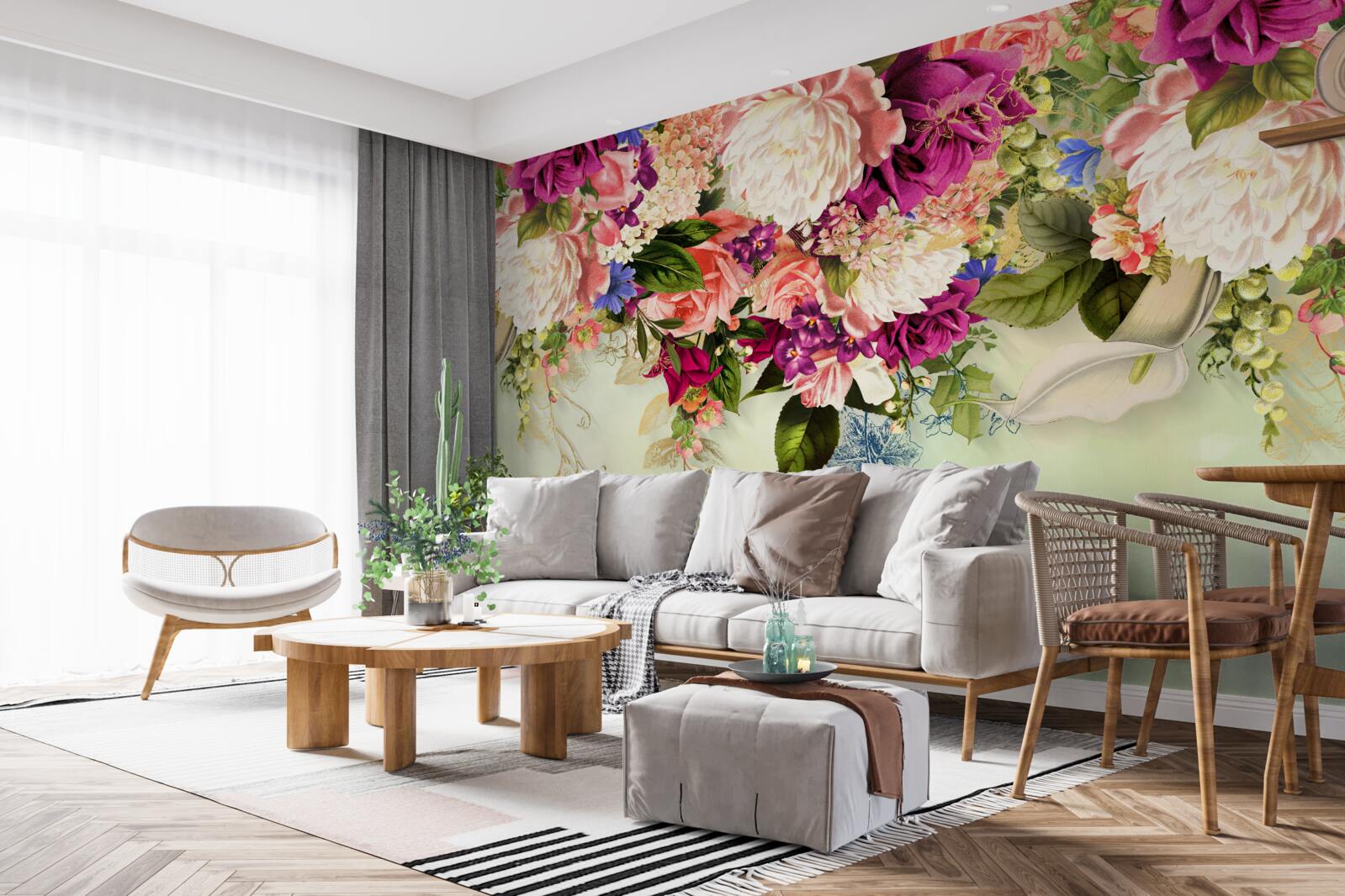 Fotobehang elegante bloemencomposities