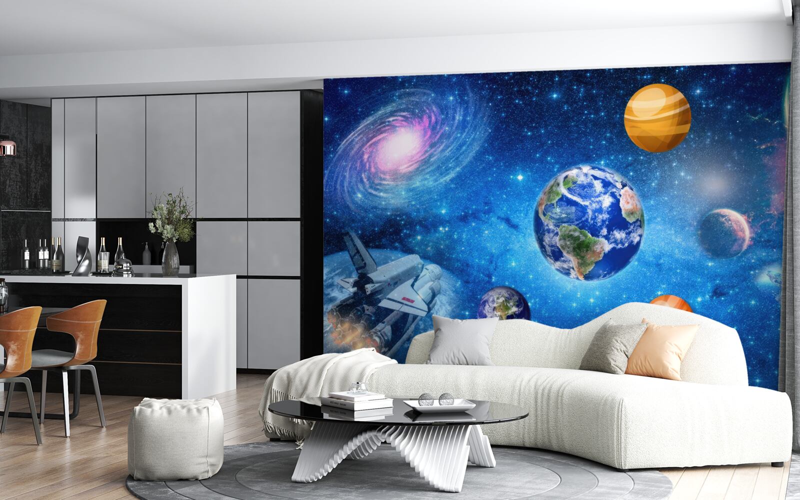 Fotobehang de planeten en hun ruimte