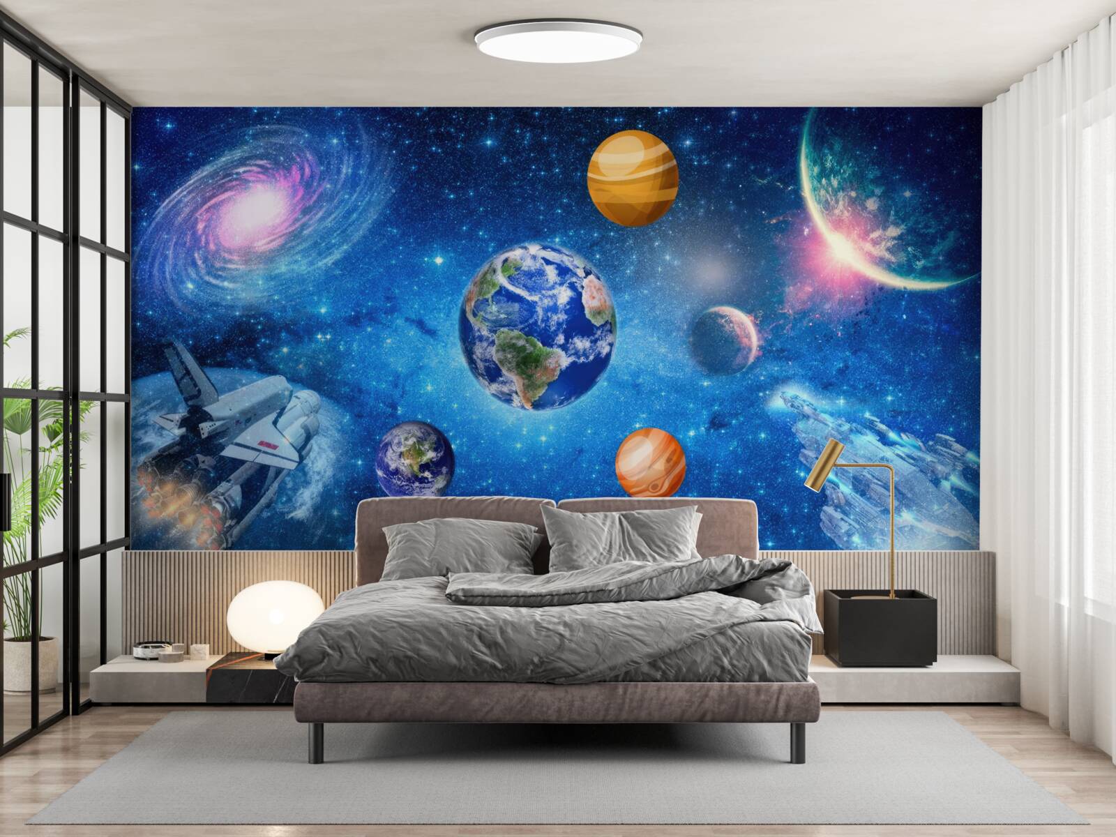 Fotobehang de planeten en hun ruimte