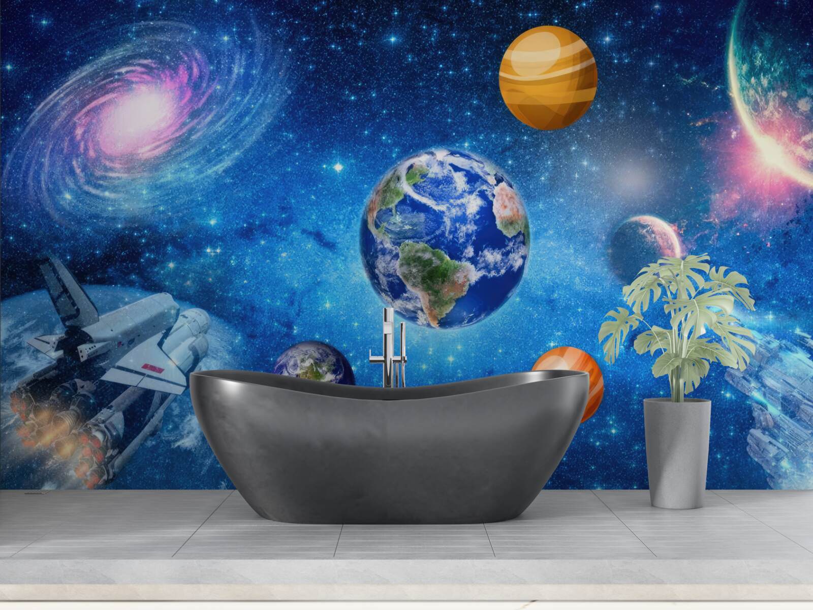 Fotobehang de planeten en hun ruimte