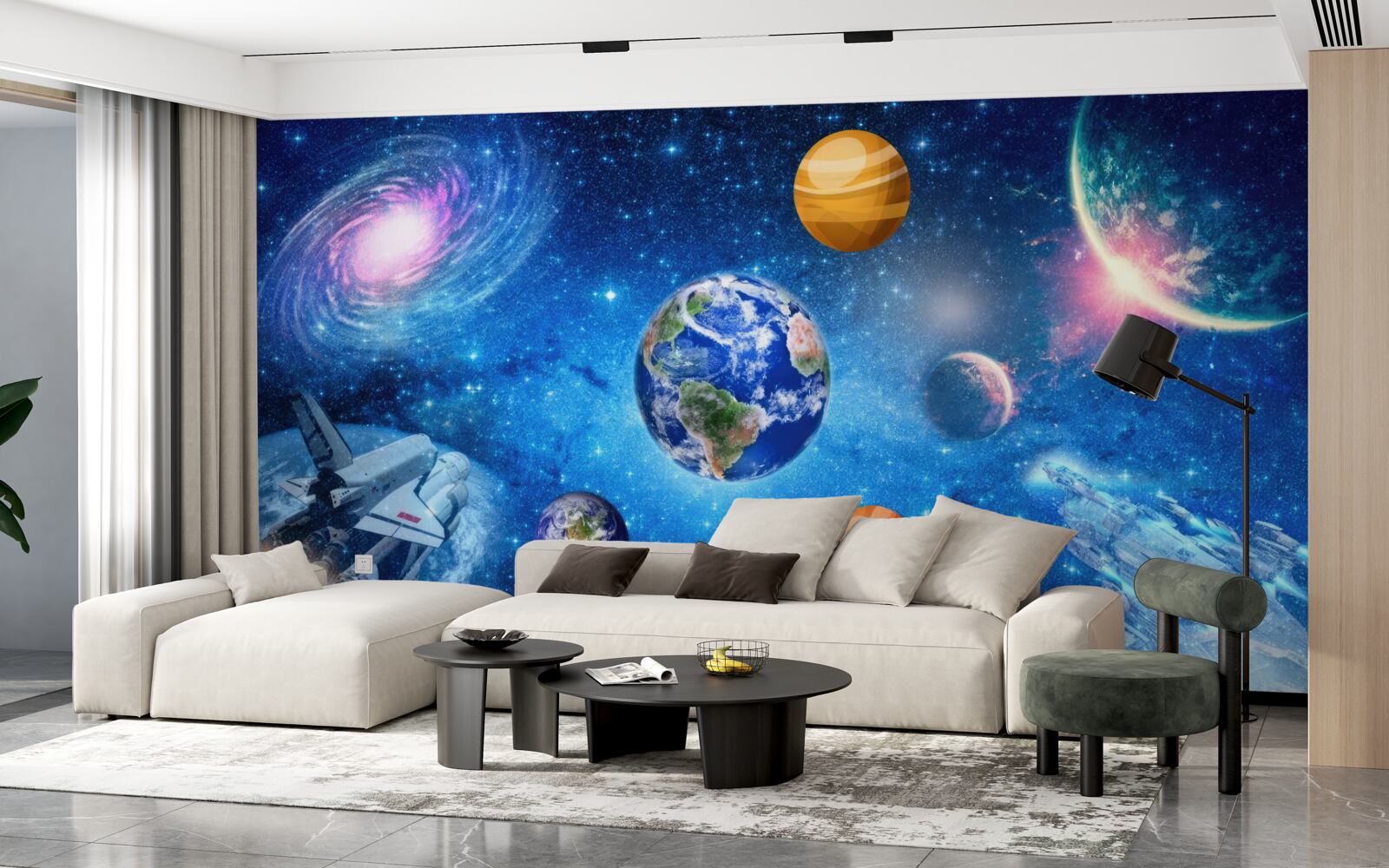 Fotobehang de planeten en hun ruimte