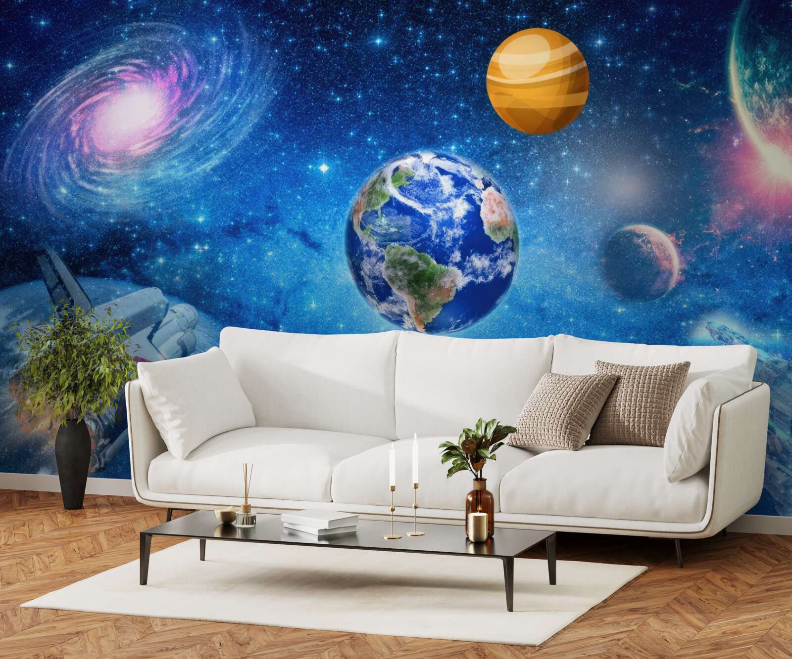 Fotobehang de planeten en hun ruimte