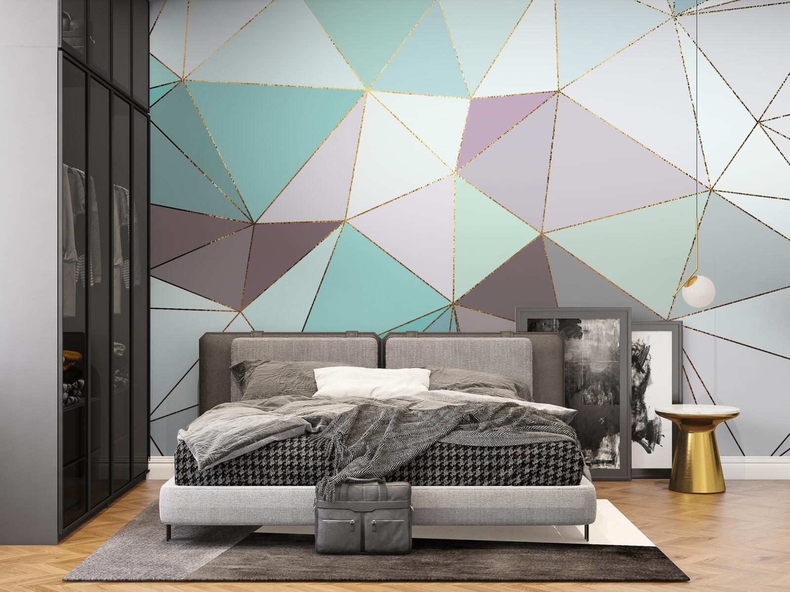 Fotobehang geometrische figuren op een marmeren oppervlak