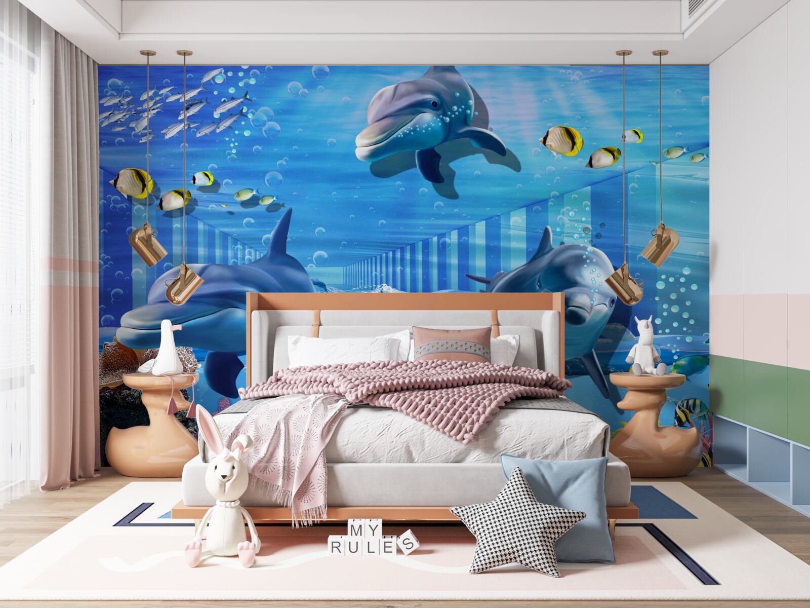 Fotobehang diepzeebewoners in de tunnel