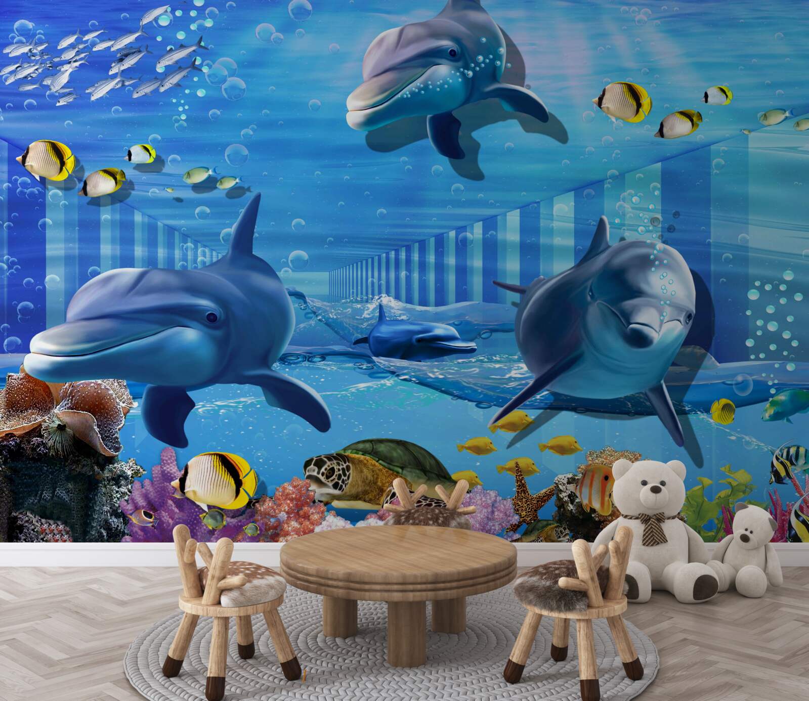 Fotobehang diepzeebewoners in de tunnel