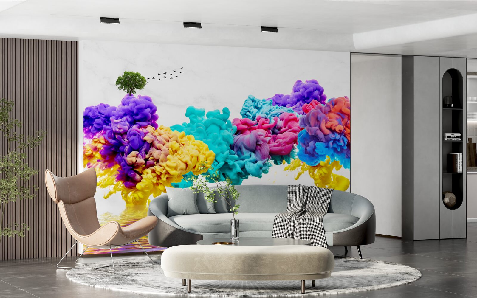 Fotobehang schitterende kleuren boven het wateroppervlak