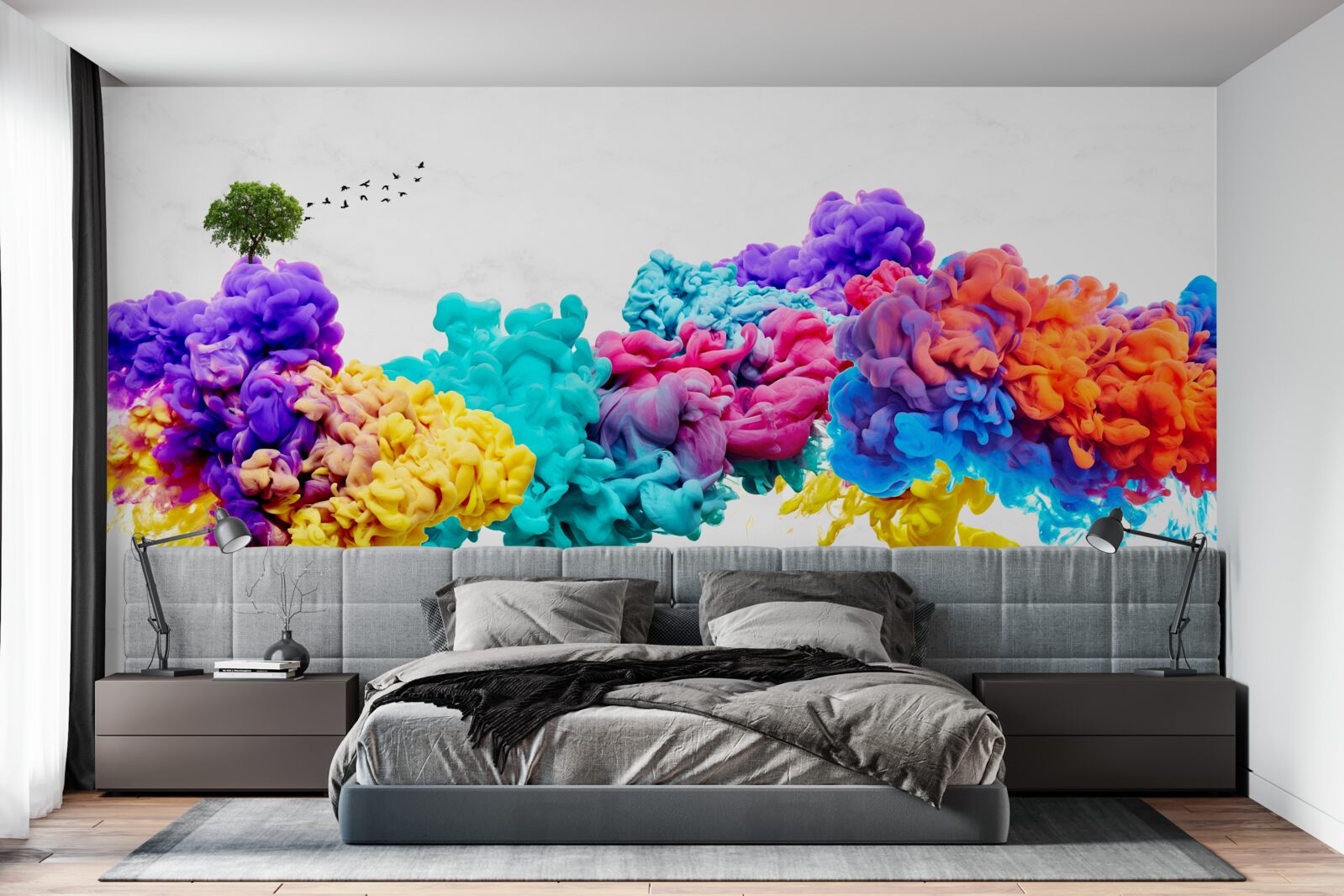 Fotobehang schitterende kleuren boven het wateroppervlak