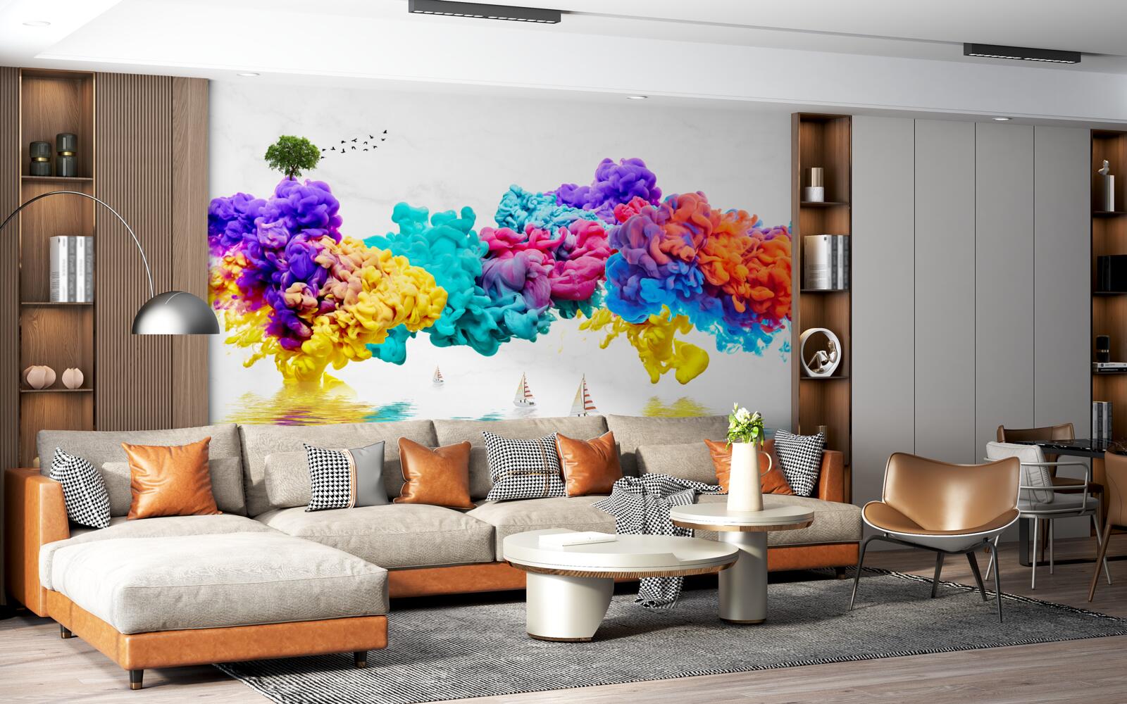 Fotobehang schitterende kleuren boven het wateroppervlak