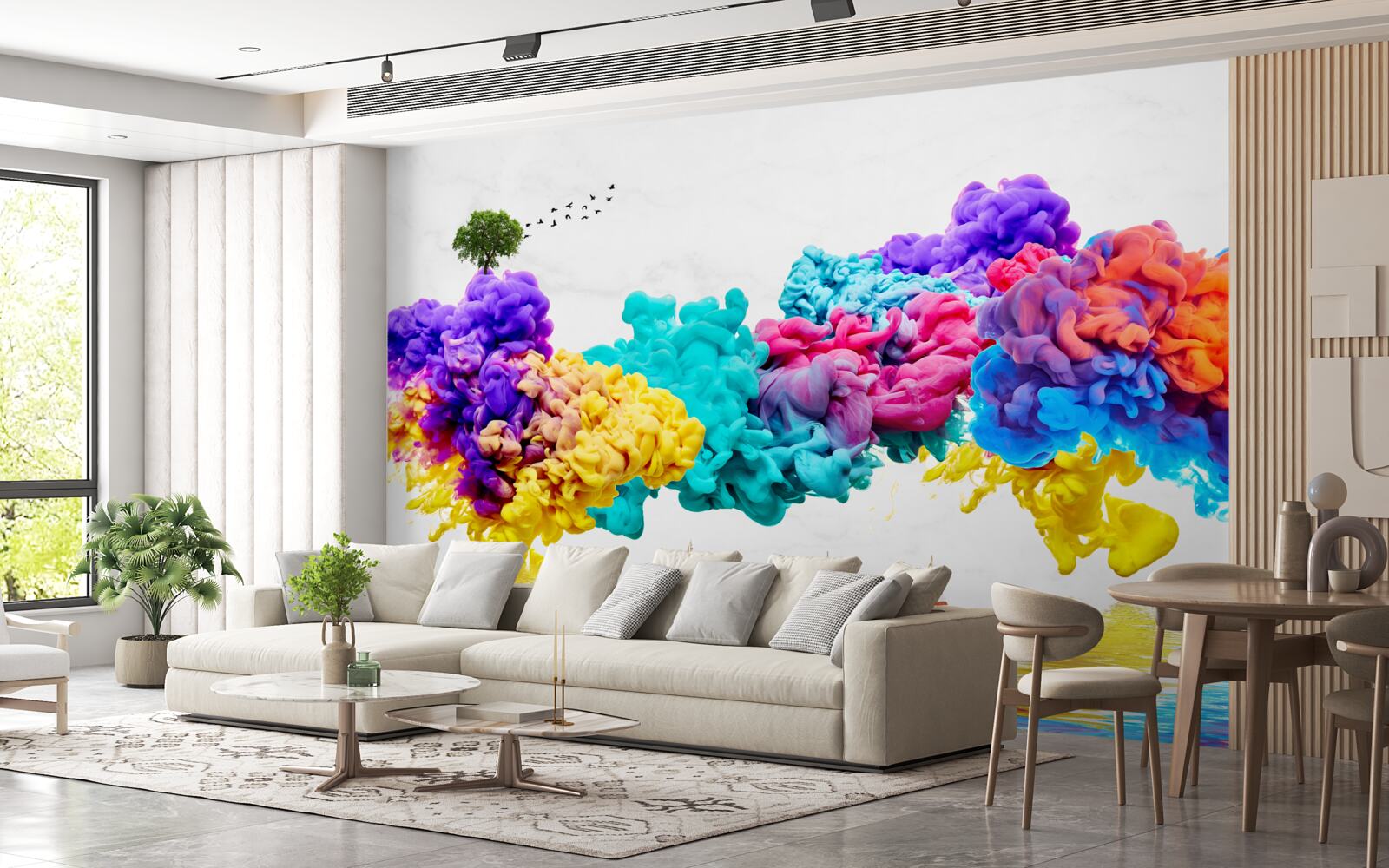 Fotobehang schitterende kleuren boven het wateroppervlak