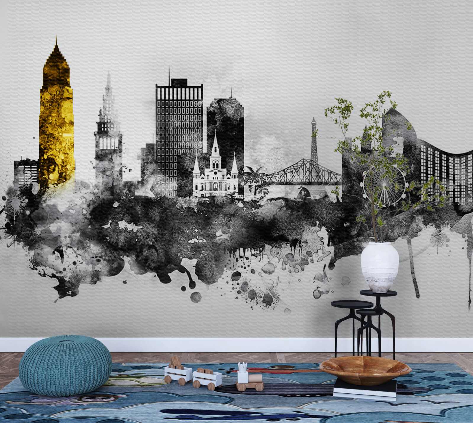 Fotobehang architectonische abstractie van stedelijke ruimte