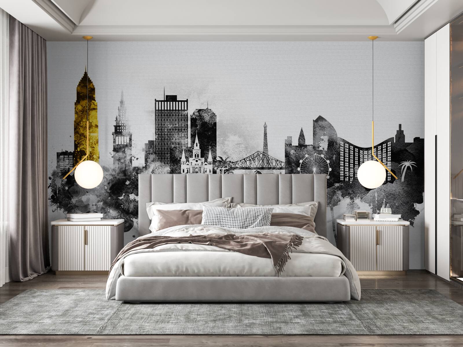 Fotobehang architectonische abstractie van stedelijke ruimte