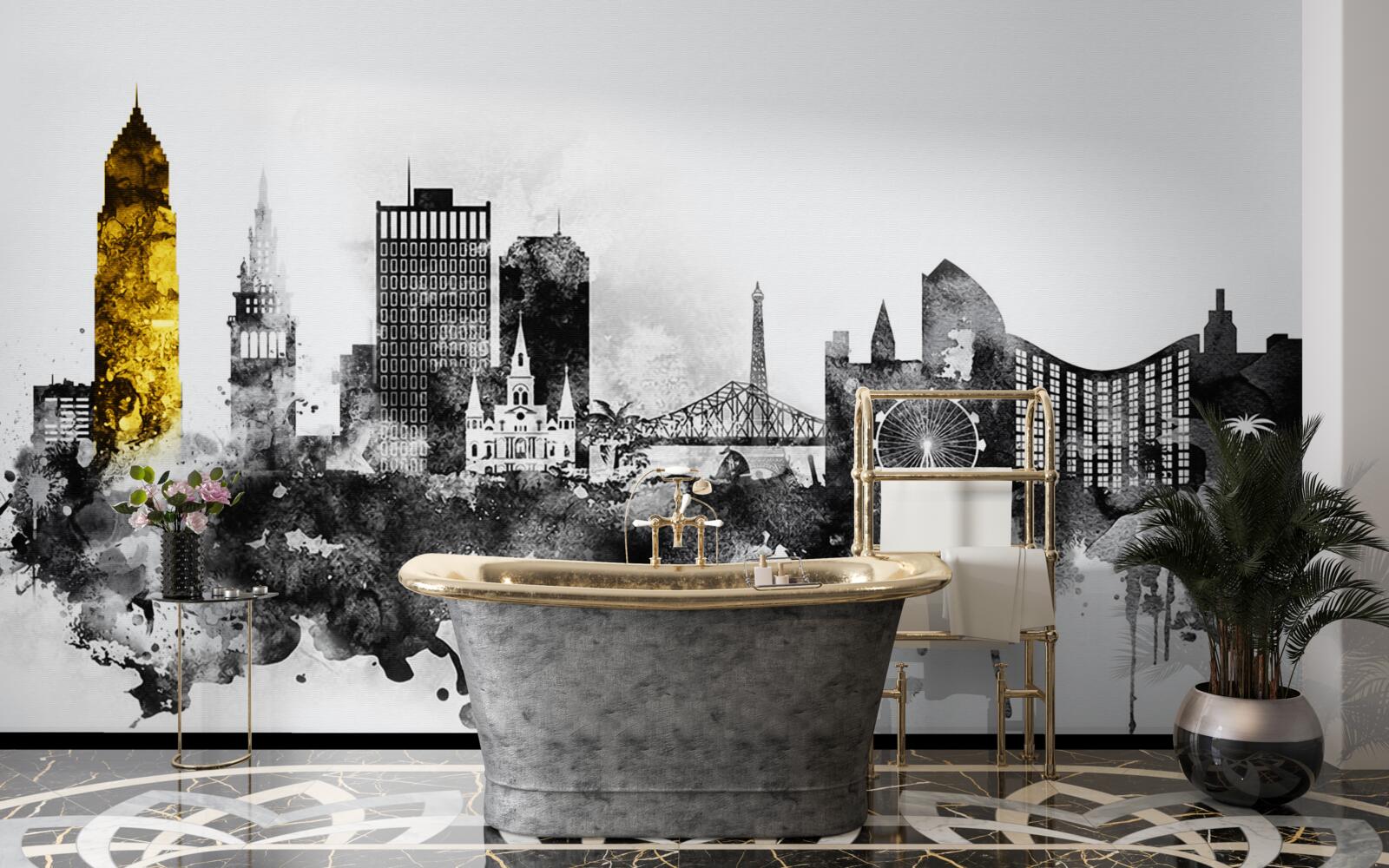 Fotobehang architectonische abstractie van stedelijke ruimte