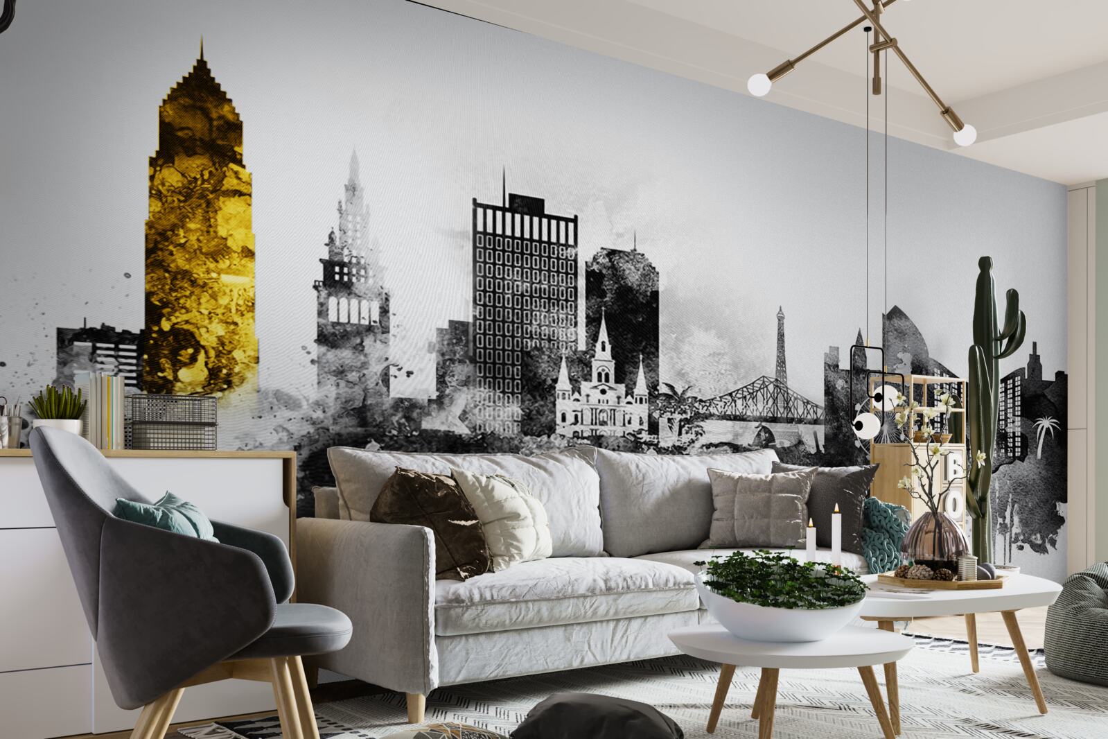 Fotobehang architectonische abstractie van stedelijke ruimte