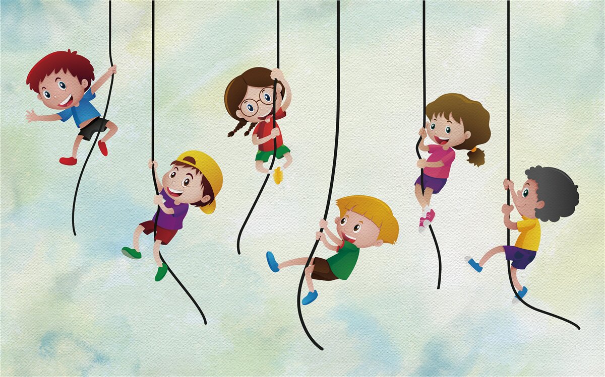 Fotobehang jongens in de touwen