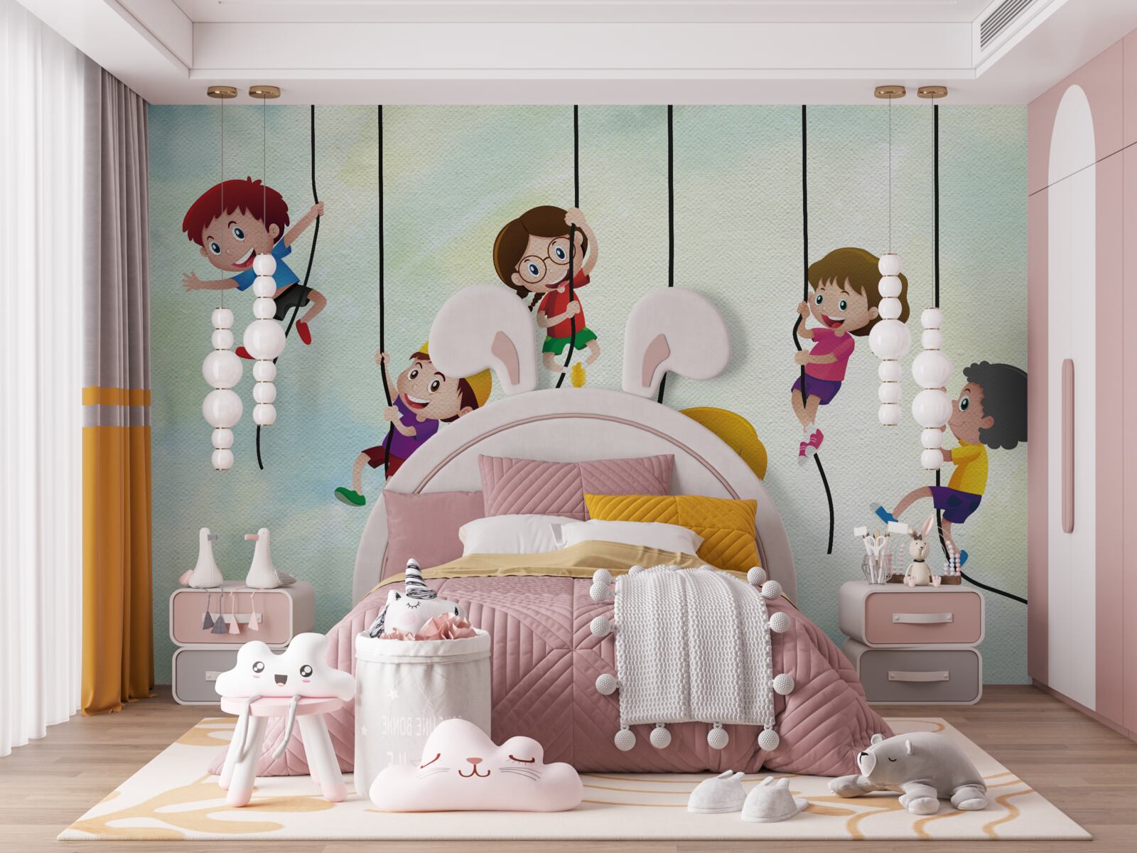 Fotobehang jongens in de touwen