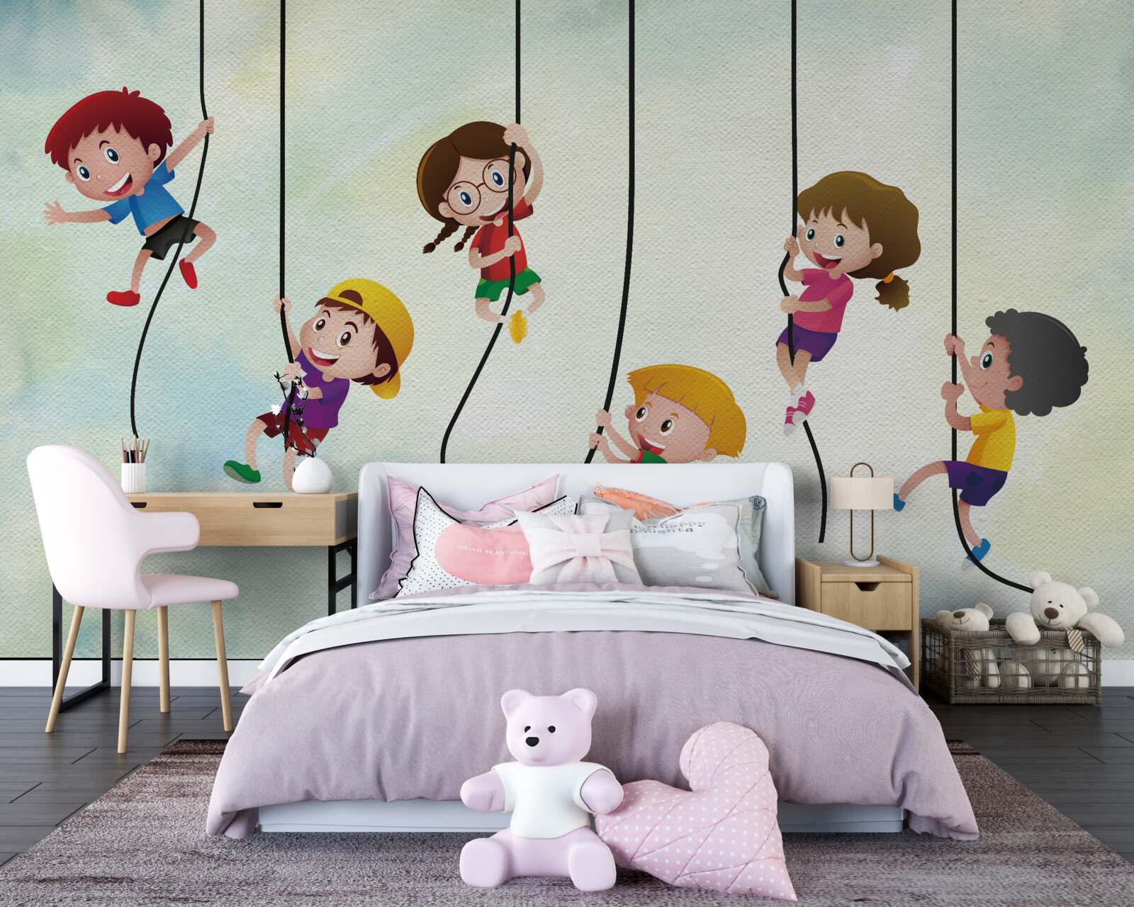 Fotobehang jongens in de touwen