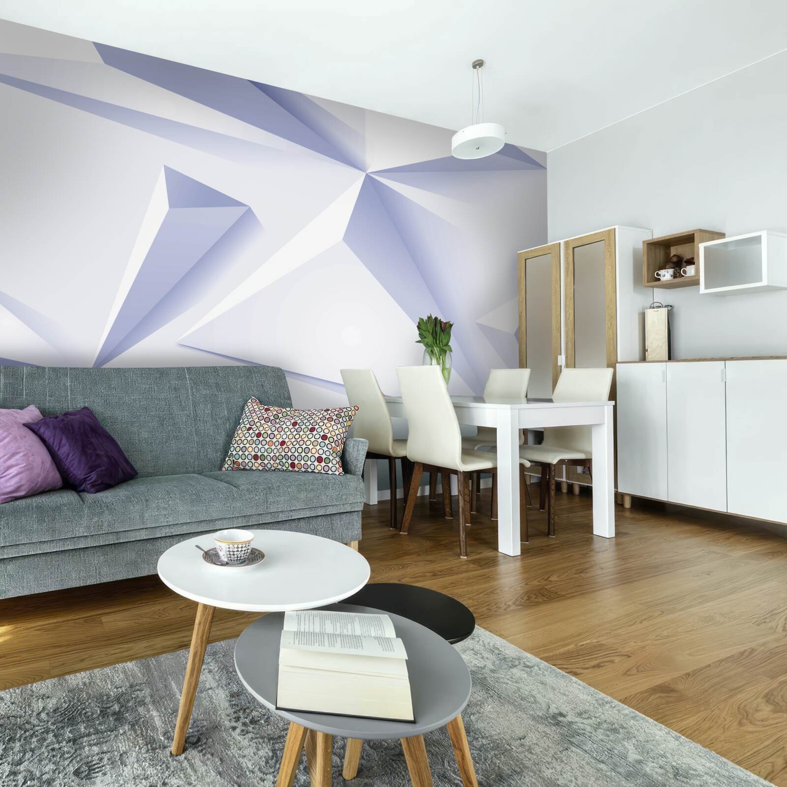 Fotobehang licht 3d piramides