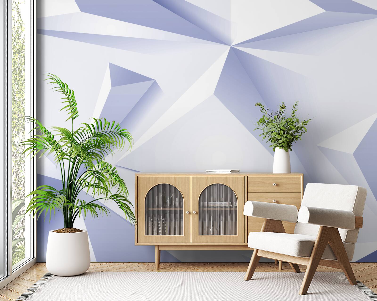 Fotobehang licht 3d piramides