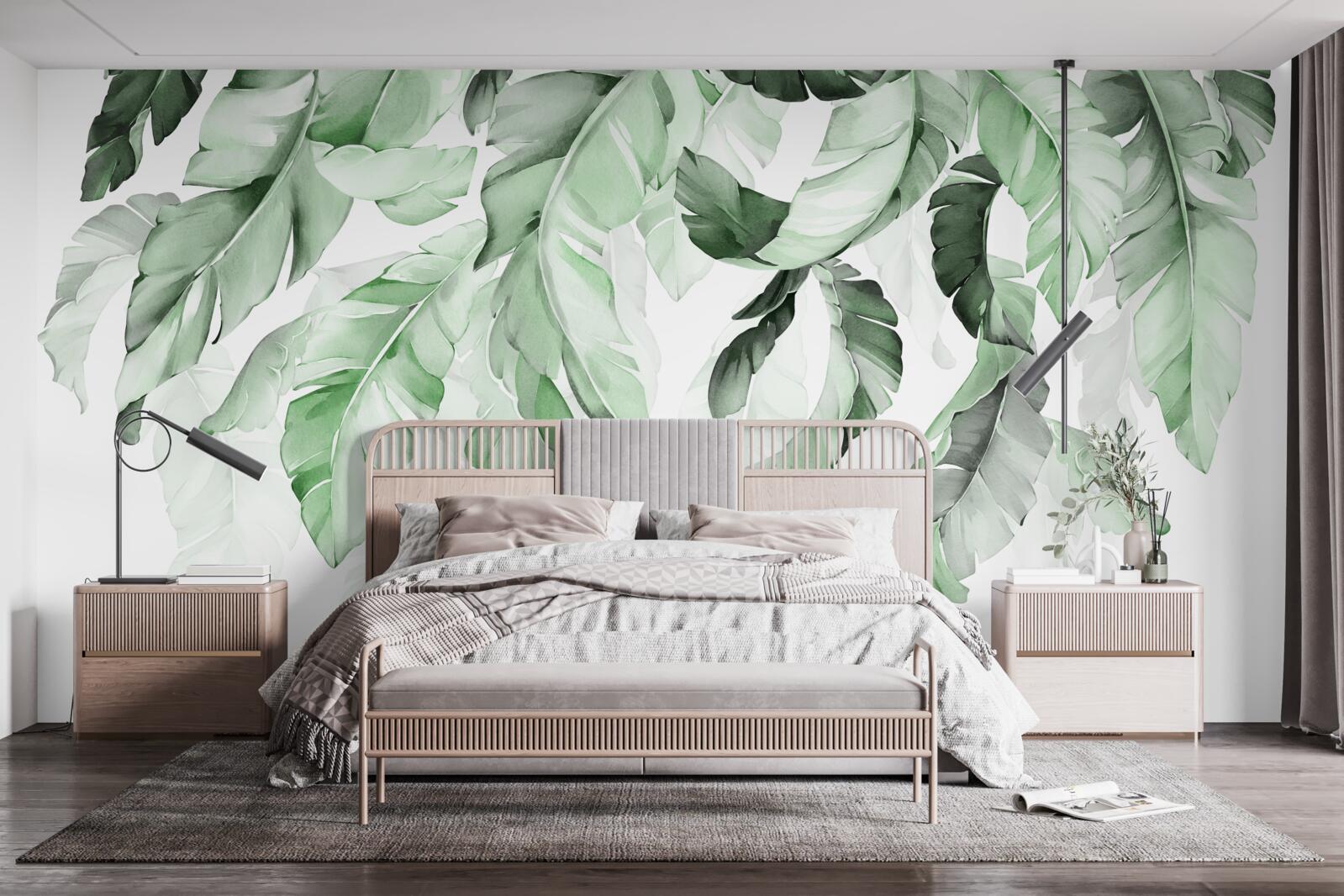 Fotobehang varenbladeren hangen naar beneden