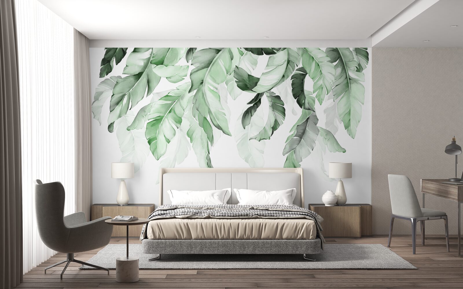 Fotobehang varenbladeren hangen naar beneden