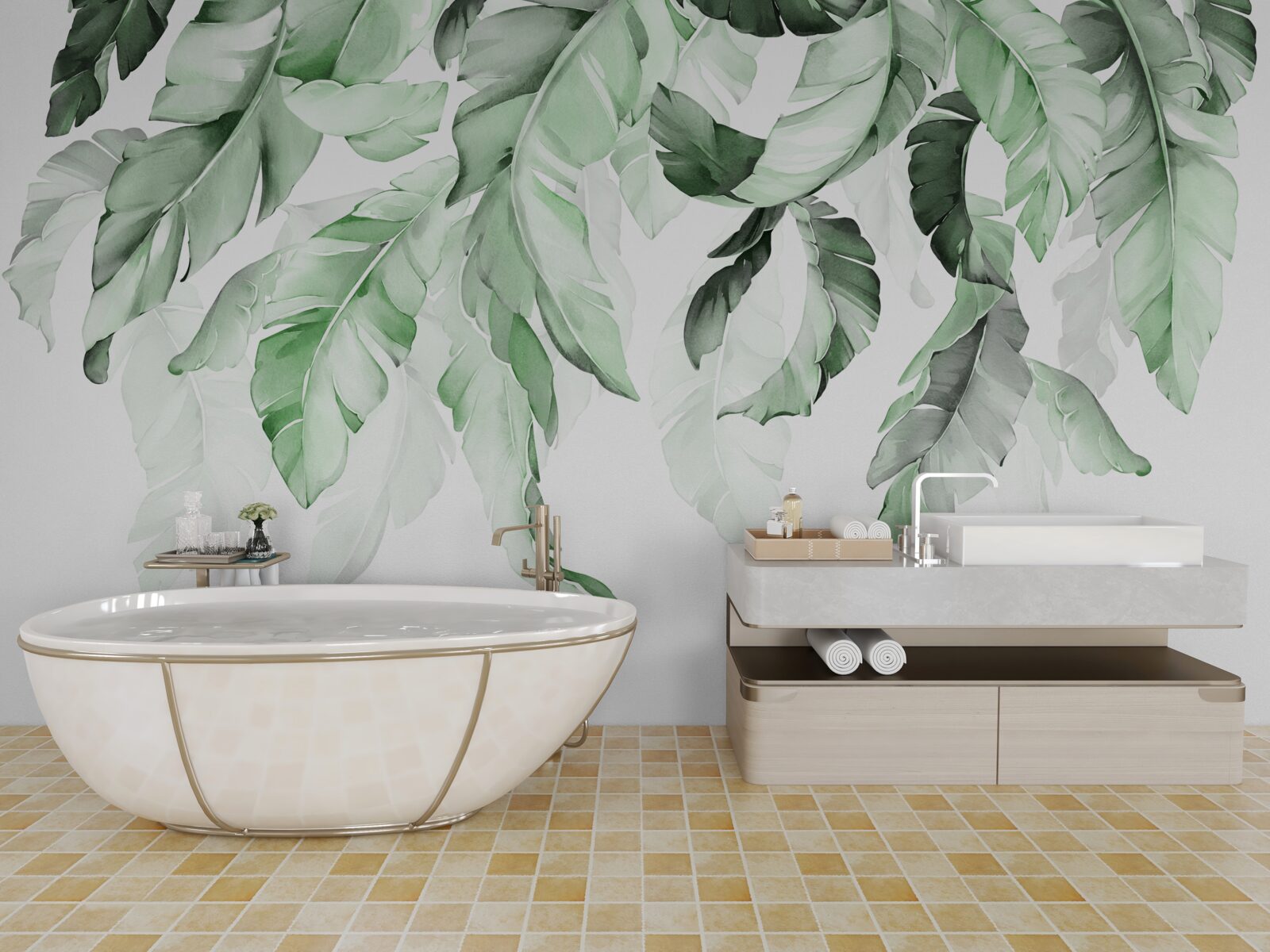 Fotobehang varenbladeren hangen naar beneden