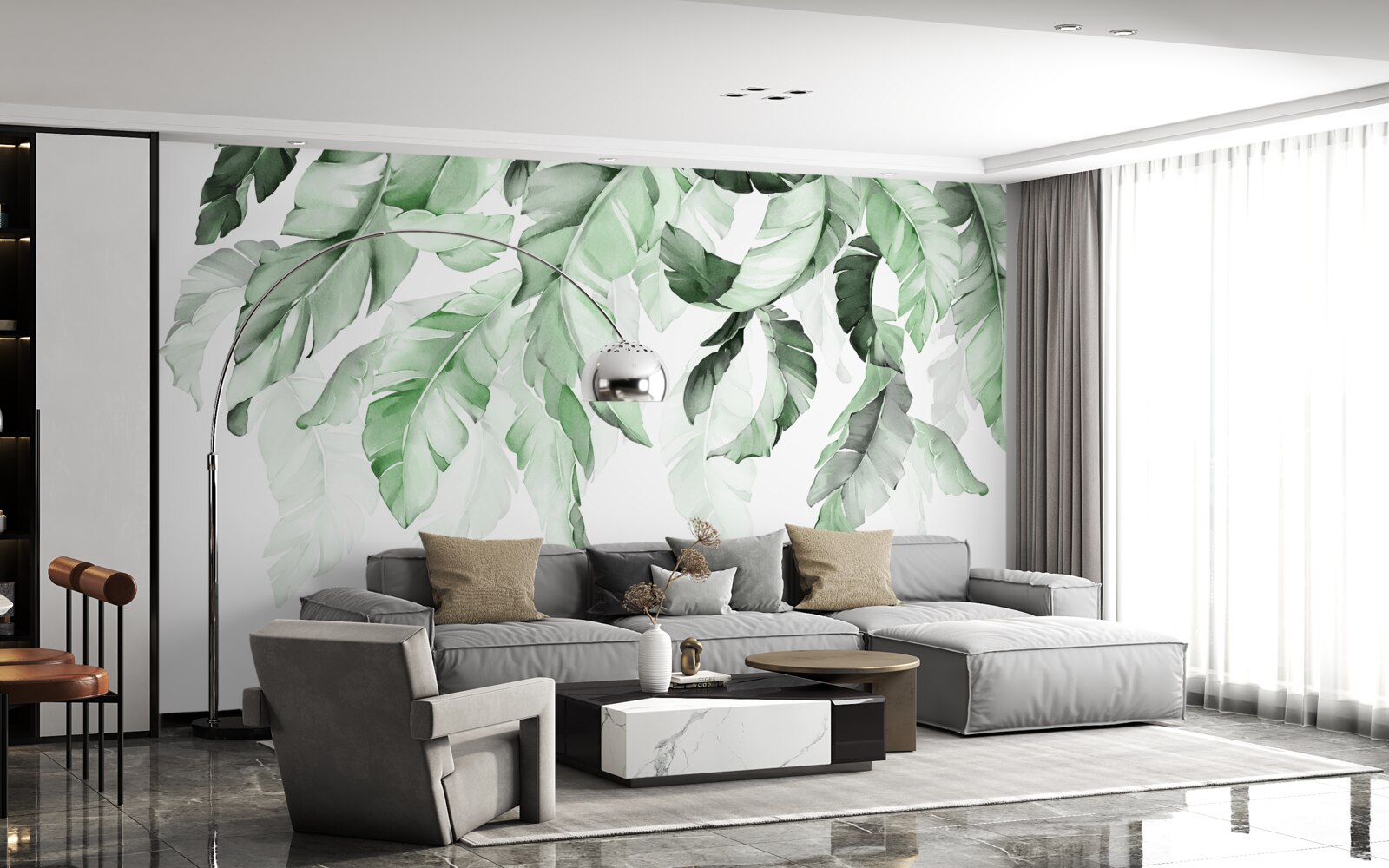 Fotobehang varenbladeren hangen naar beneden