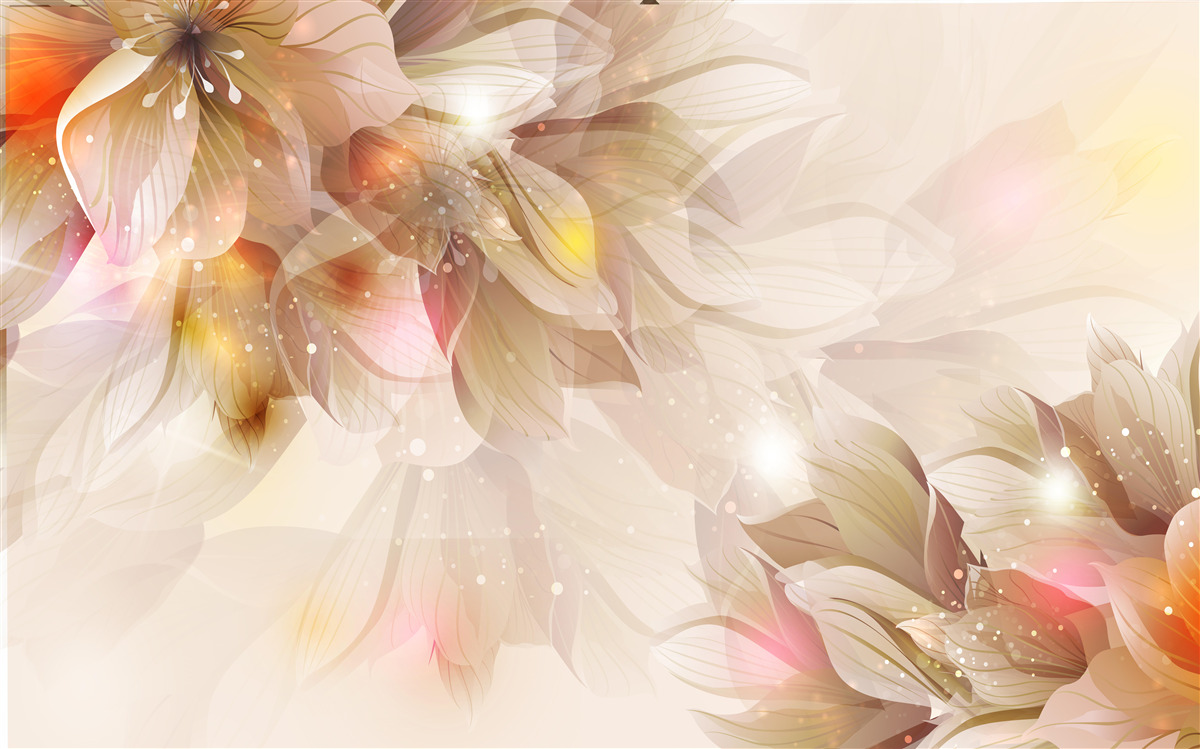 Fotobehang heldere bloemen met zacht licht