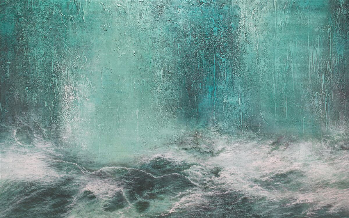 Fotobehang regen boven de oceaan