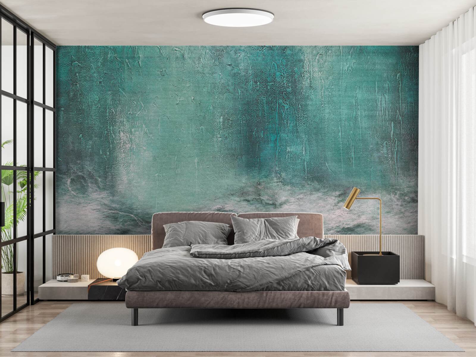 Fotobehang regen boven de oceaan