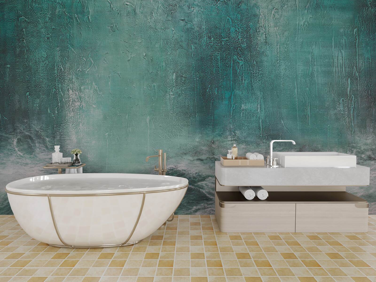 Fotobehang regen boven de oceaan