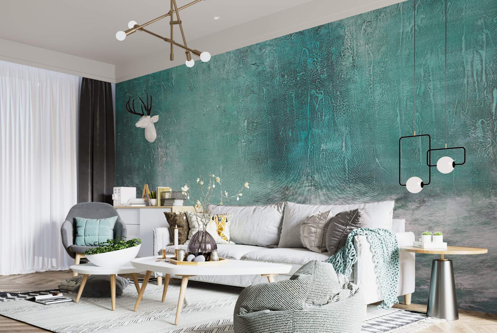 Fotobehang regen boven de oceaan