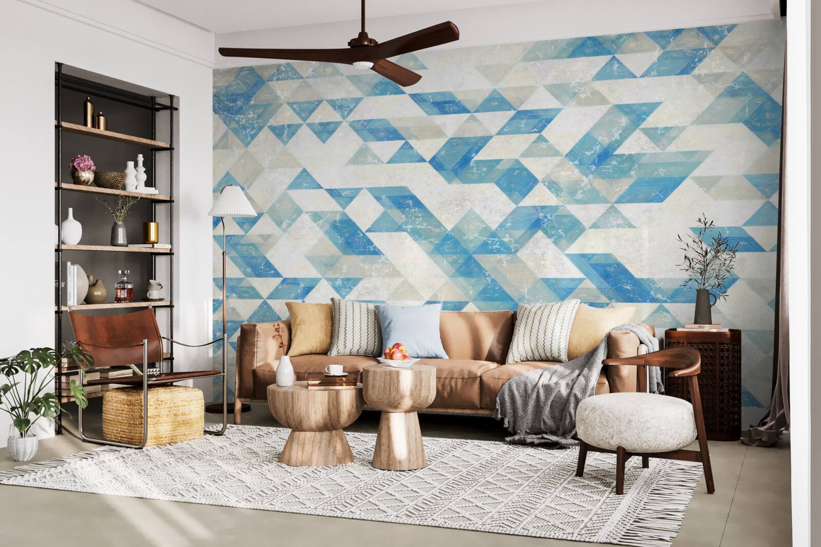 Fotobehang geometrische vormen in abstractie