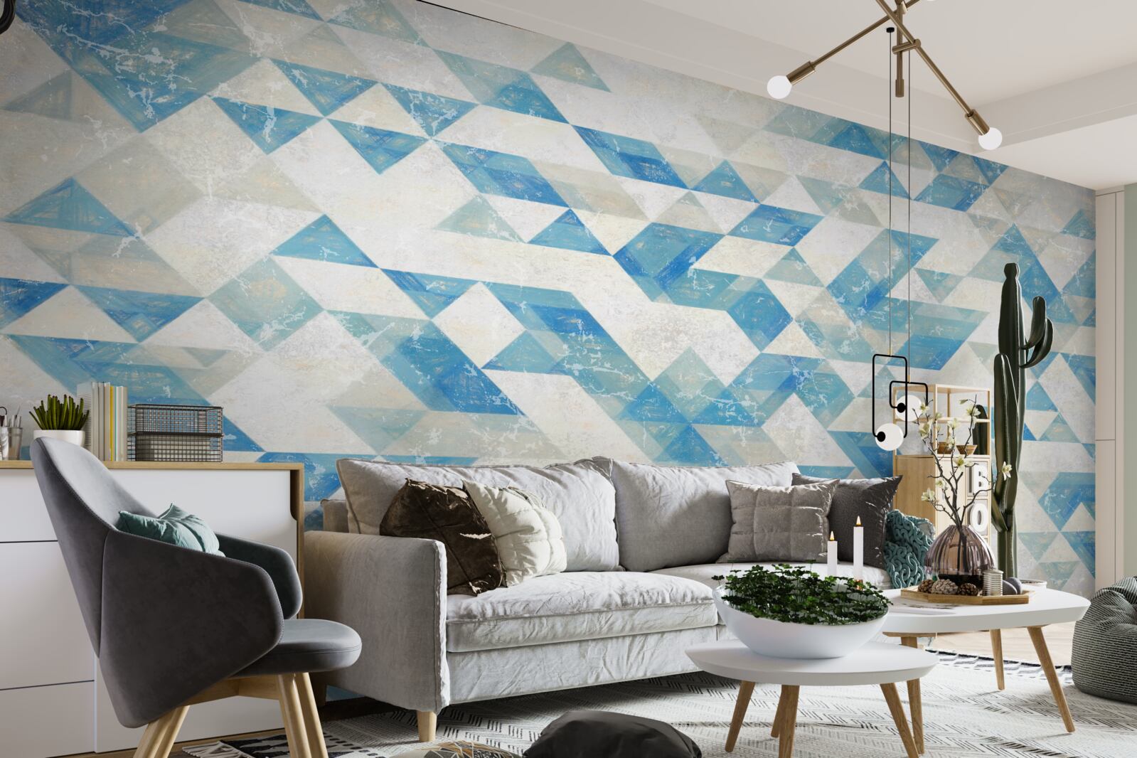 Fotobehang geometrische vormen in abstractie