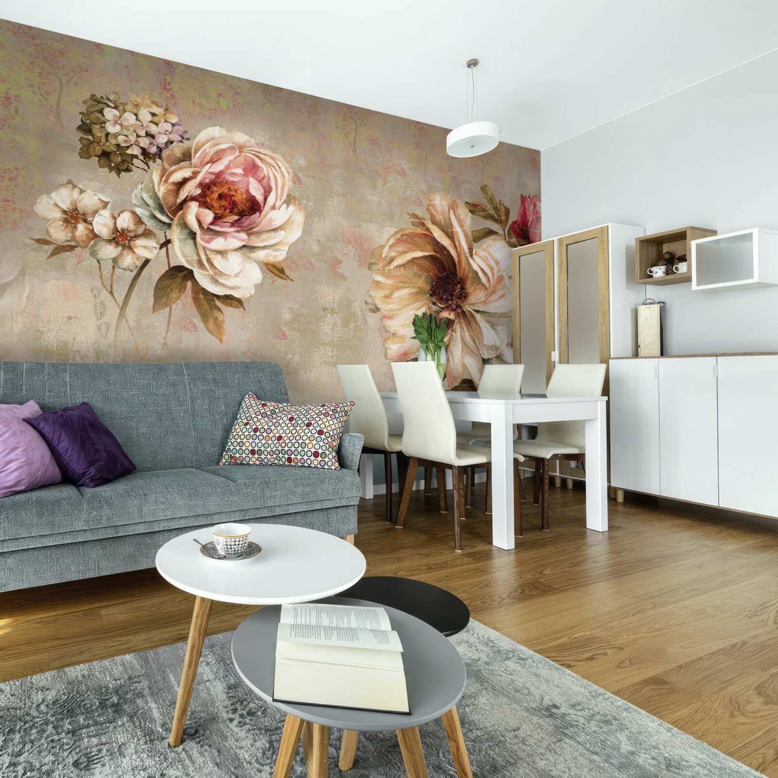 Fotobehang bloemstukken in boeketten