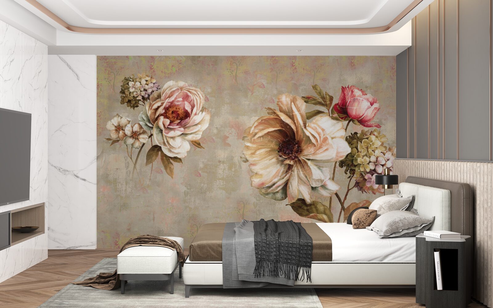 Fotobehang bloemstukken in boeketten