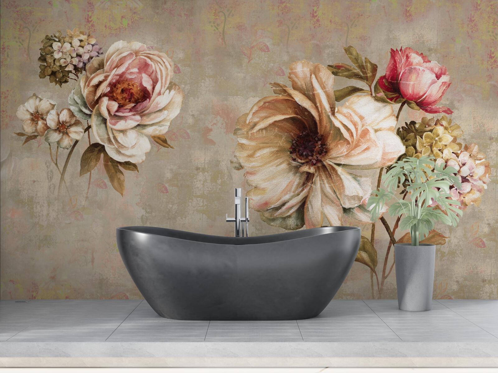 Fotobehang bloemstukken in boeketten