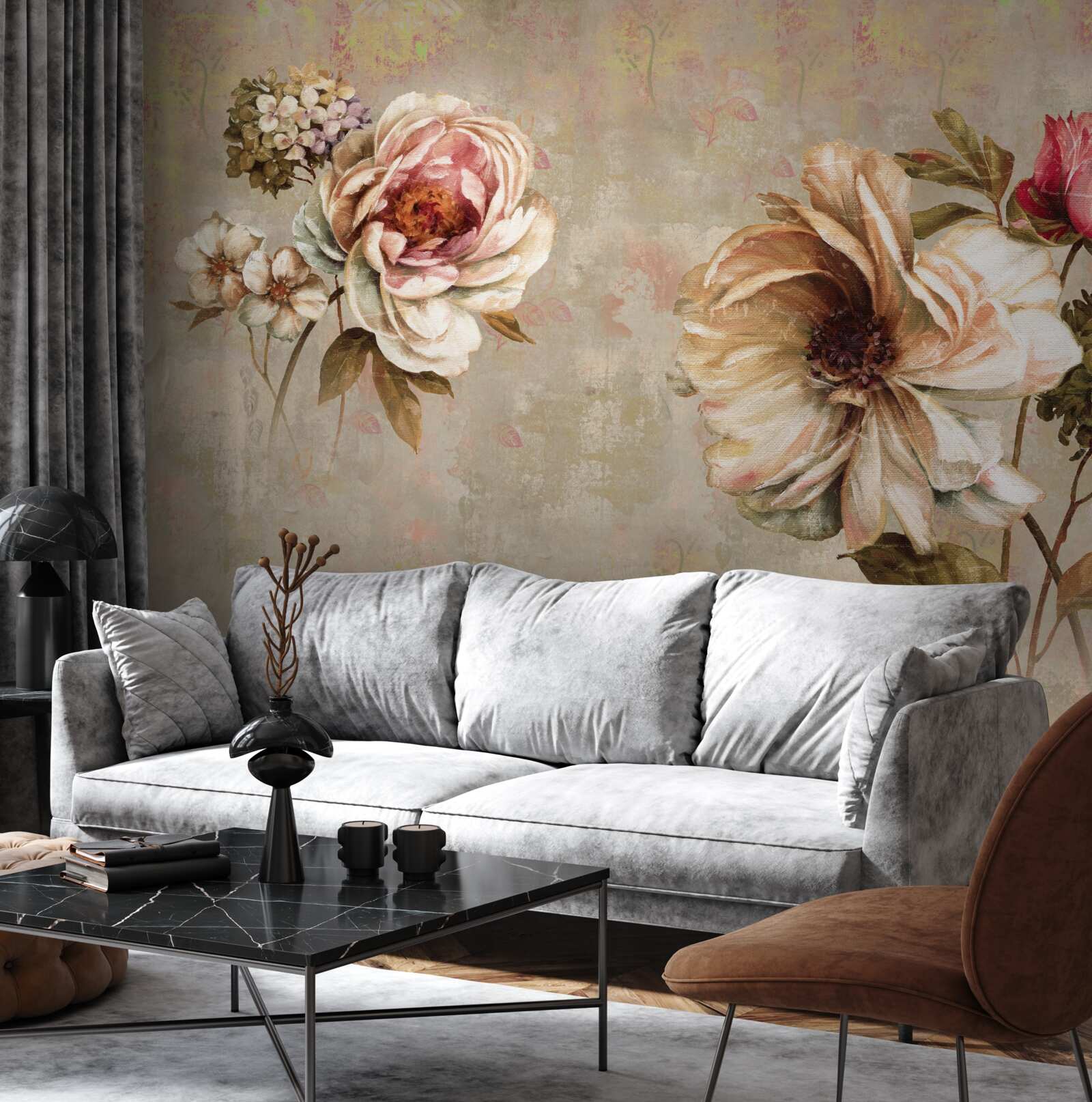 Fotobehang bloemstukken in boeketten