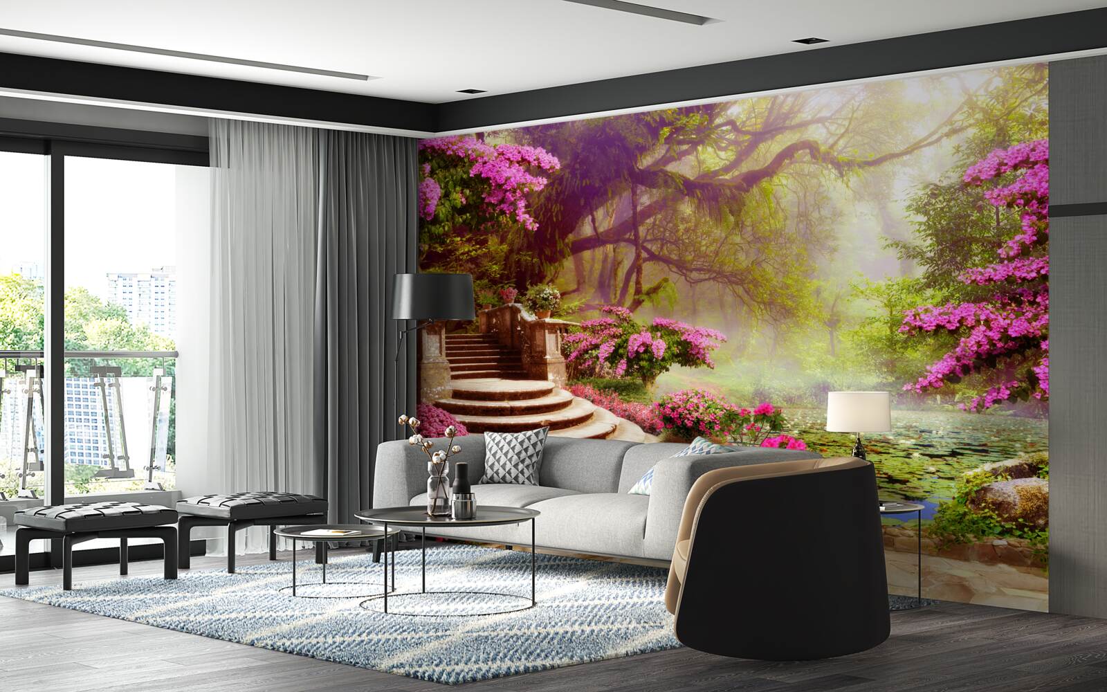 Fotobehang landschap met lawaai