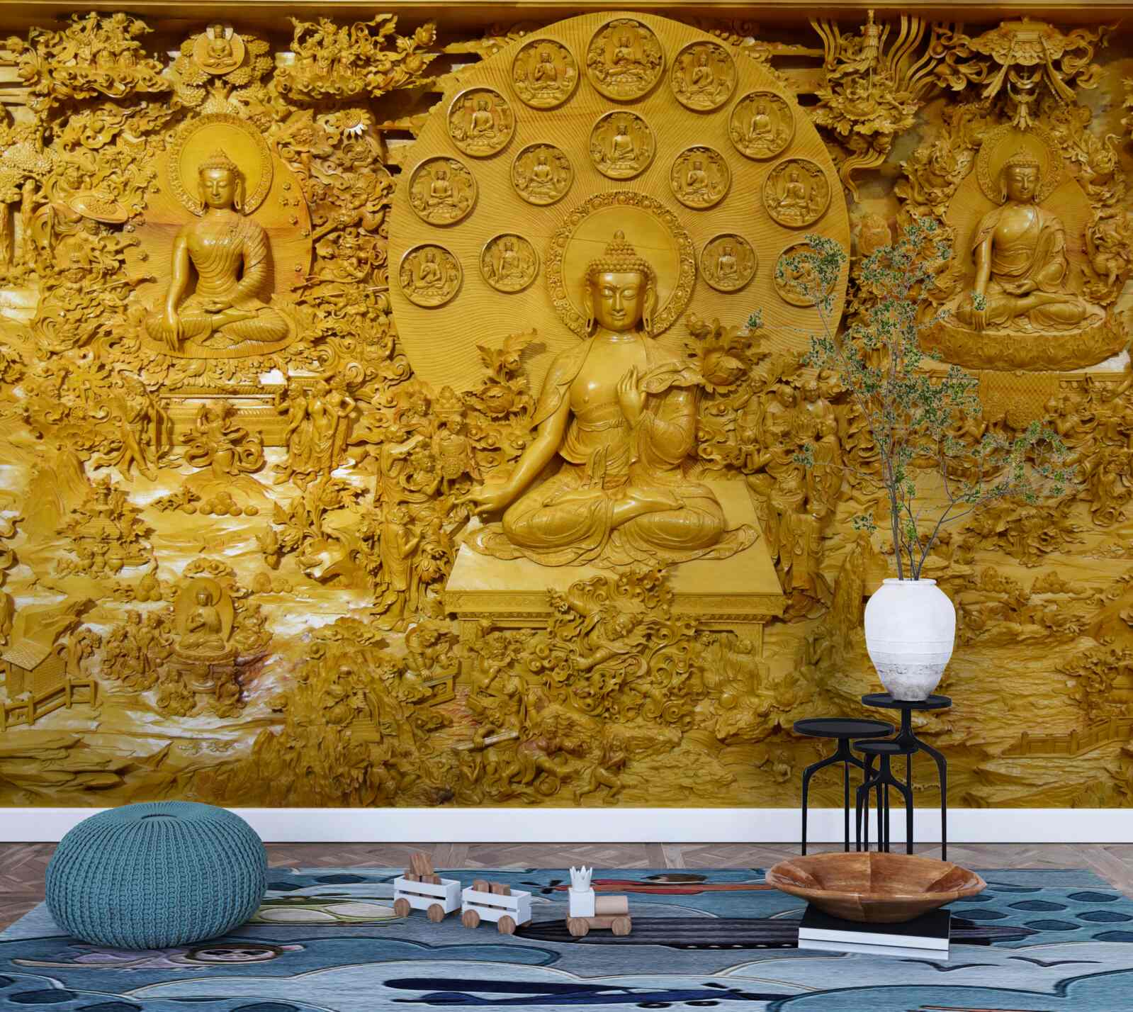 Fotobehang tibet bord met patronen