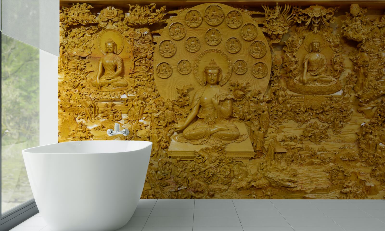 Fotobehang tibet bord met patronen