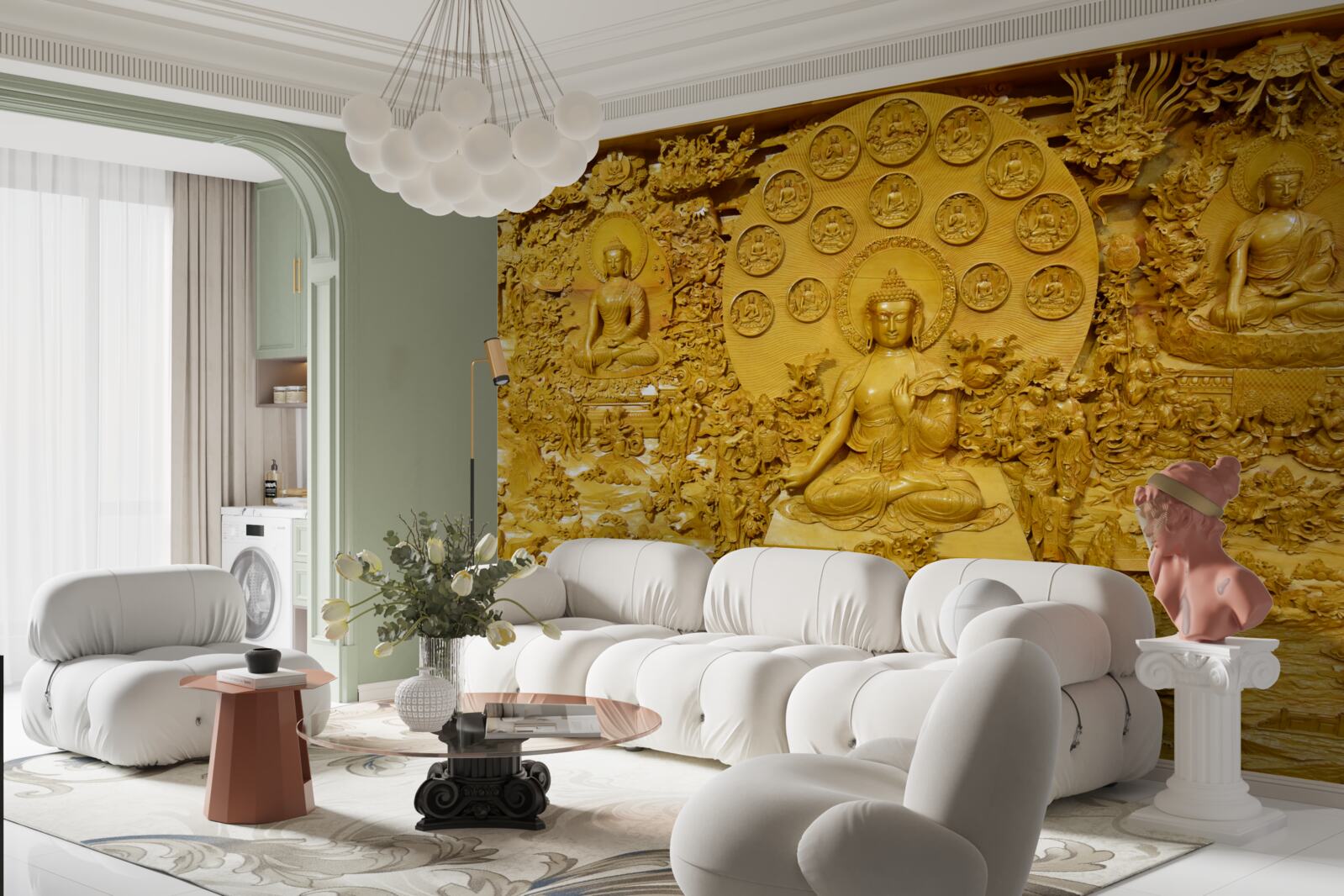 Fotobehang tibet bord met patronen