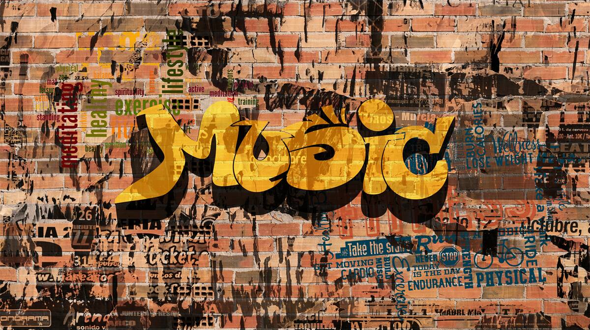 Fotobehang graffiti in geluid