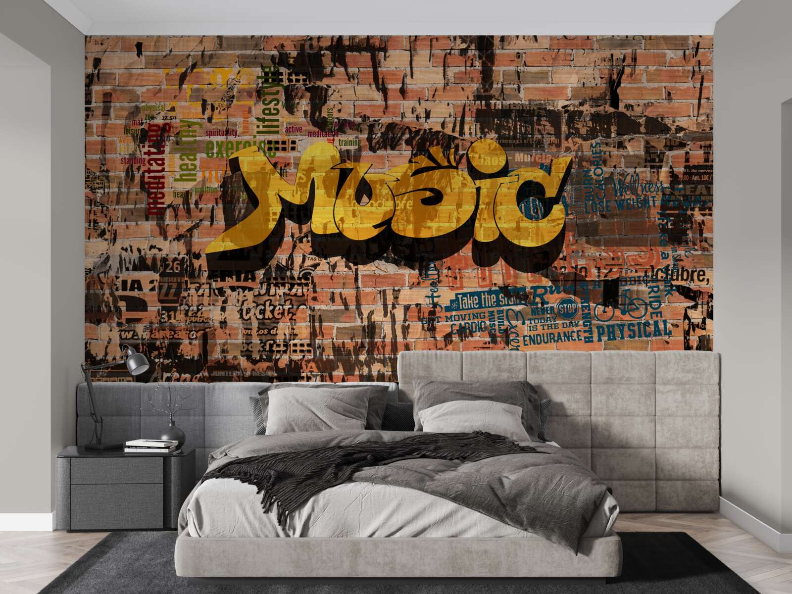 Fotobehang graffiti in geluid