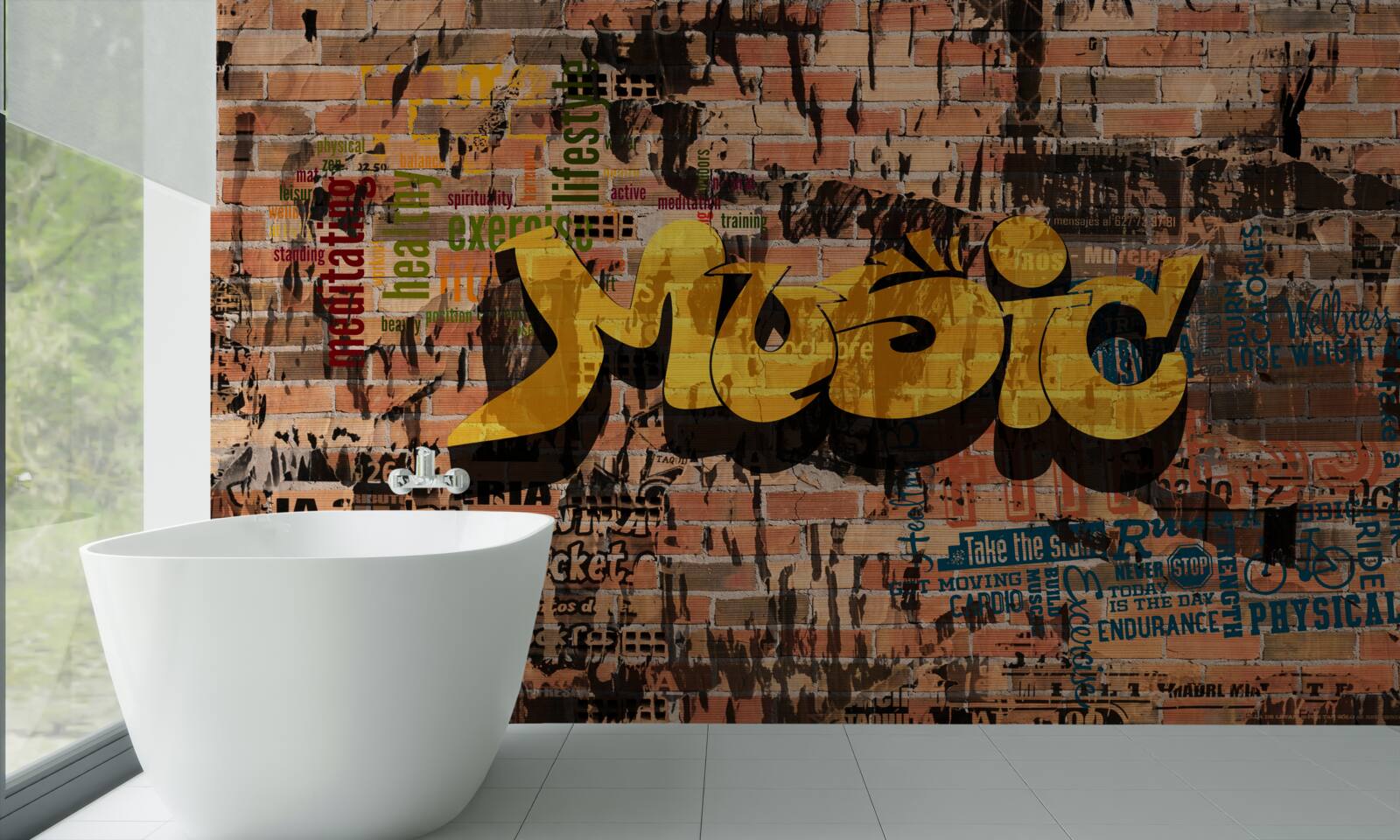 Fotobehang graffiti in geluid