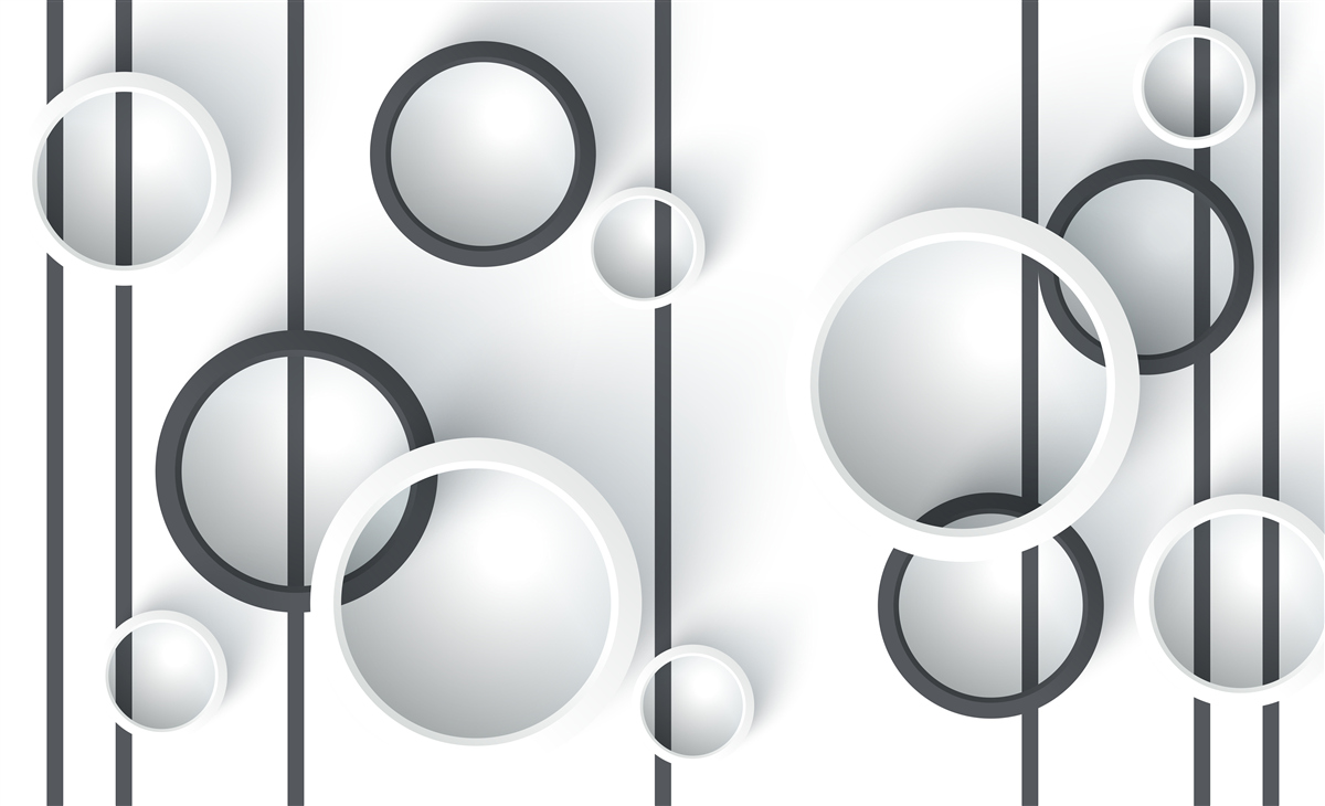 Fotobehang cirkels en lijnen in abstractie