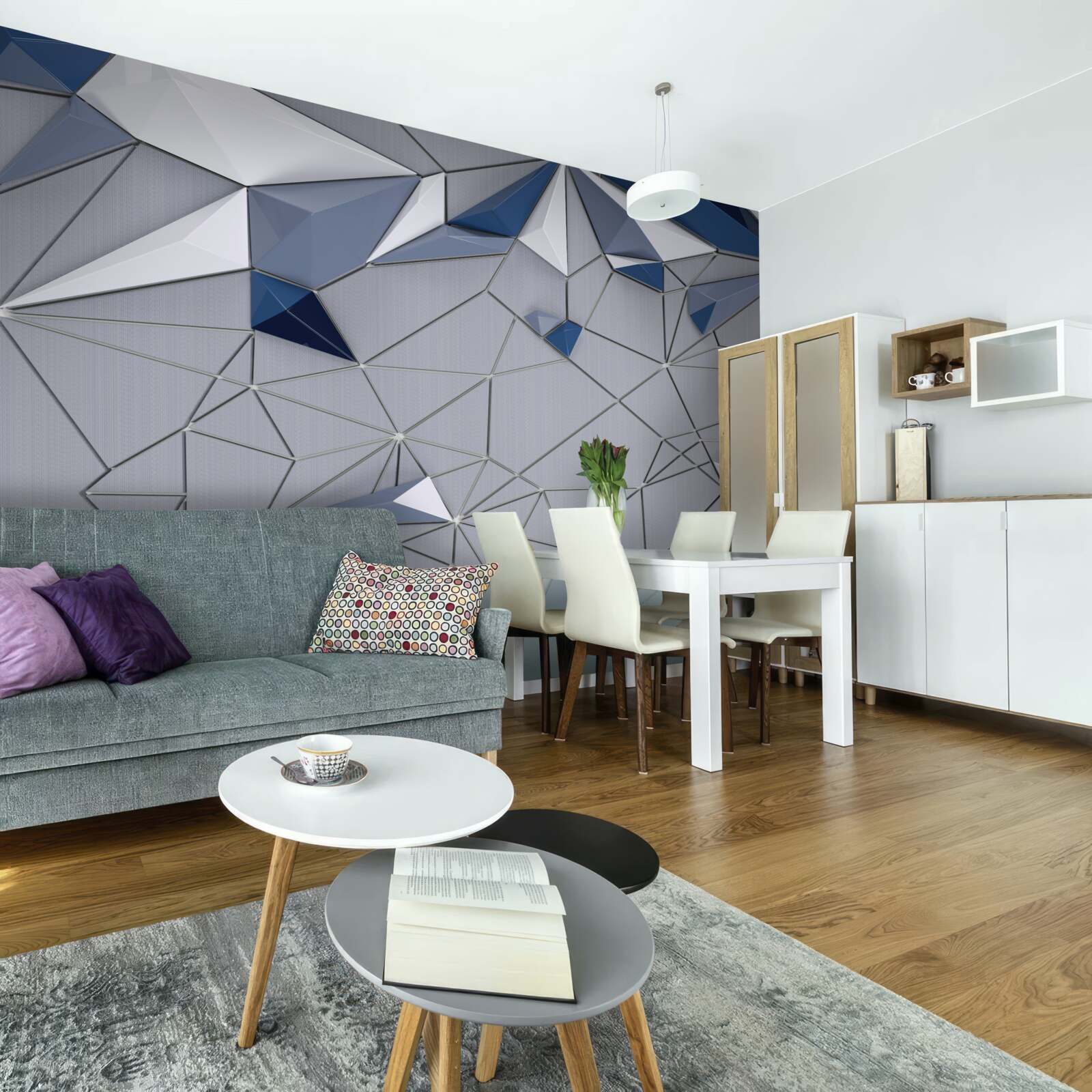 Fotobehang blauw glazen marmer