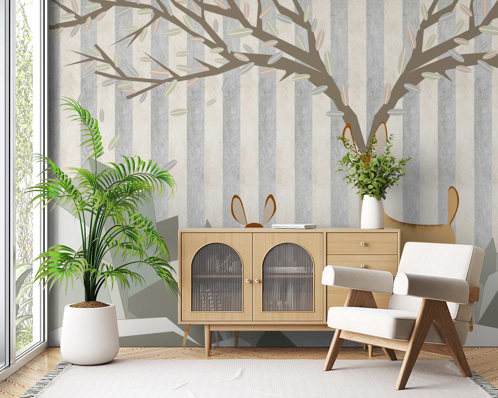 Fotobehang hert op abstracte achtergrond