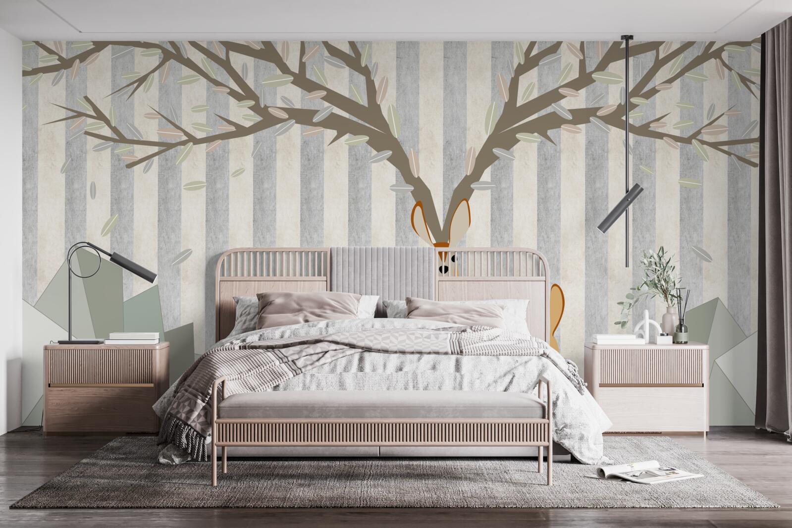 Fotobehang hert op abstracte achtergrond