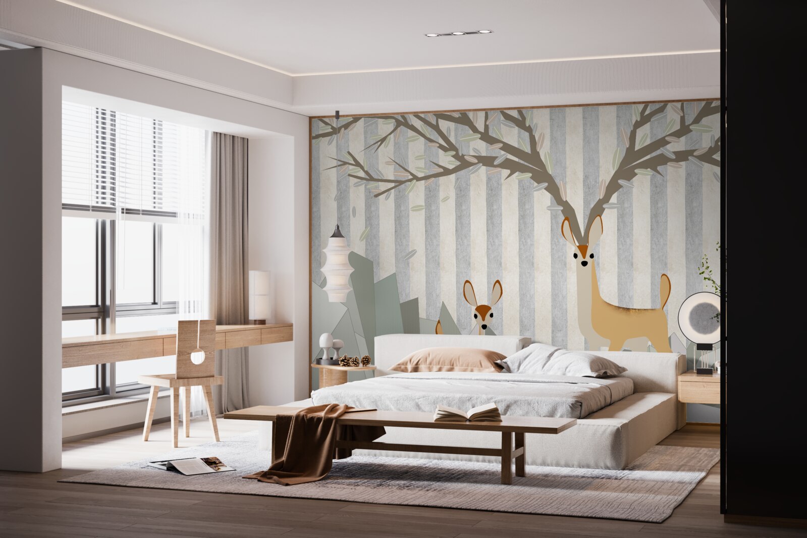 Fotobehang hert op abstracte achtergrond